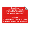 Branddeur 1. Altijd gesloten houden 2. Klemmen, /.../ - Fire door 1. Please keep closed at all times /.../