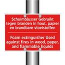 Schuimblusser Gebruikt tegen branden in /.../ - Foam extinguisher Used against fires in /.../