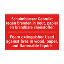 Schuimblusser Gebruikt tegen branden in /.../ - Foam extinguisher Used against fires in /.../