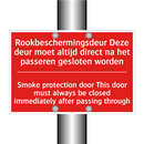 Rookbeschermingsdeur Deze deur moet altijd /.../ - Smoke protection door This door must always /.../
