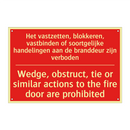 Het vastzetten, blokkeren, vastbinden of /.../ - Wedge, obstruct, tie or similar actions /.../