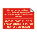 Het vastzetten, blokkeren, vastbinden of /.../ - Wedge, obstruct, tie or similar actions /.../