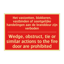 Het vastzetten, blokkeren, vastbinden of /.../ - Wedge, obstruct, tie or similar actions /.../