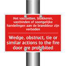 Het vastzetten, blokkeren, vastbinden of /.../ - Wedge, obstruct, tie or similar actions /.../