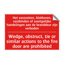Het vastzetten, blokkeren, vastbinden of /.../ - Wedge, obstruct, tie or similar actions /.../