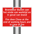 Branddeur Sluiten aan het einde van werktijd /.../ - Fire door Close at the end of working hours /.../