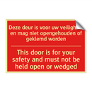 Deze deur is voor uw veiligheid en mag niet /.../ - This door is for your safety and must not /.../