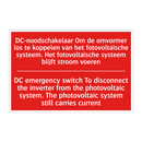 DC-noodschakelaar Om de omvormer los te /.../ - DC emergency switch To disconnect the inverter /.../