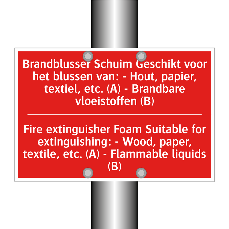 Brandblusser Schuim Geschikt voor het blussen /.../ - Fire extinguisher Foam Suitable for extinguishing: /.../