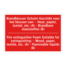 Brandblusser Schuim Geschikt voor het blussen /.../ - Fire extinguisher Foam Suitable for extinguishing: /.../