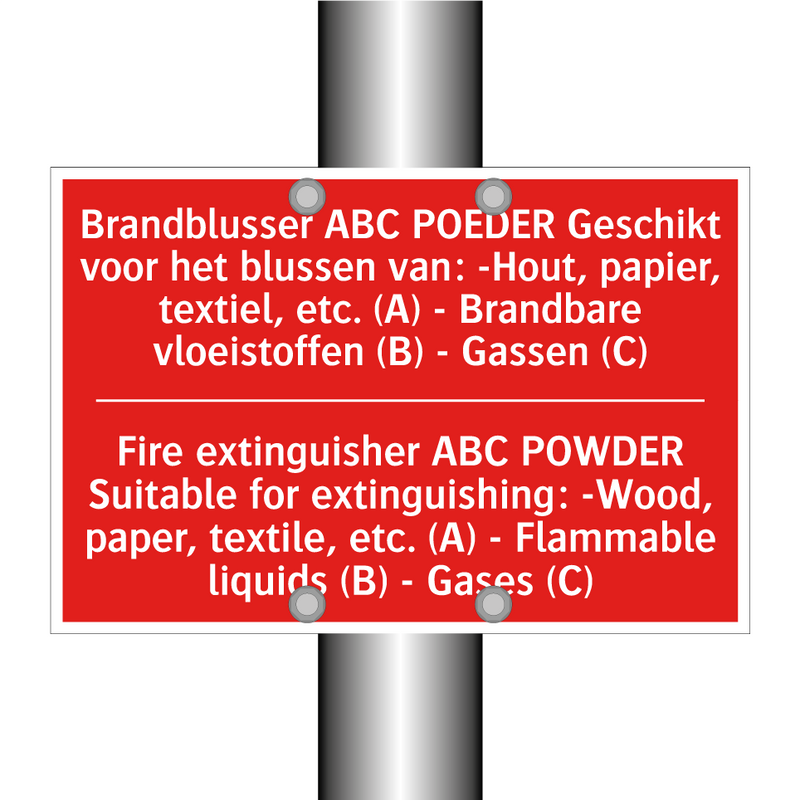 Brandblusser ABC POEDER Geschikt voor het /.../ - Fire extinguisher ABC POWDER Suitable for /.../