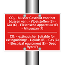 CO₂ - blusser Geschikt voor het blussen /.../ - CO₂ - extinguisher Suitable for extinguishing: /.../