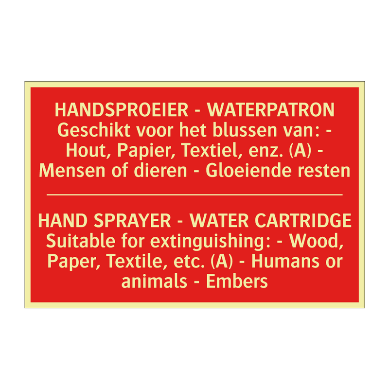 HANDSPROEIER - WATERPATRON Geschikt voor /.../ - HAND SPRAYER - WATER CARTRIDGE Suitable /.../