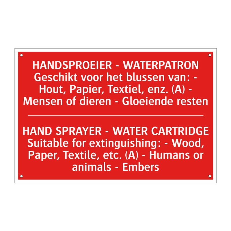 HANDSPROEIER - WATERPATRON Geschikt voor /.../ - HAND SPRAYER - WATER CARTRIDGE Suitable /.../