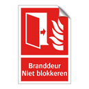 Branddeur Niet blokkeren