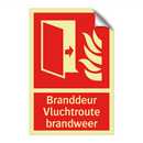 Branddeur Vluchtroute brandweer