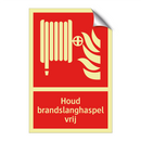 Houd brandslanghaspel vrij