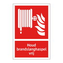 Houd brandslanghaspel vrij