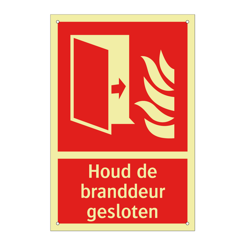 Houd de branddeur gesloten