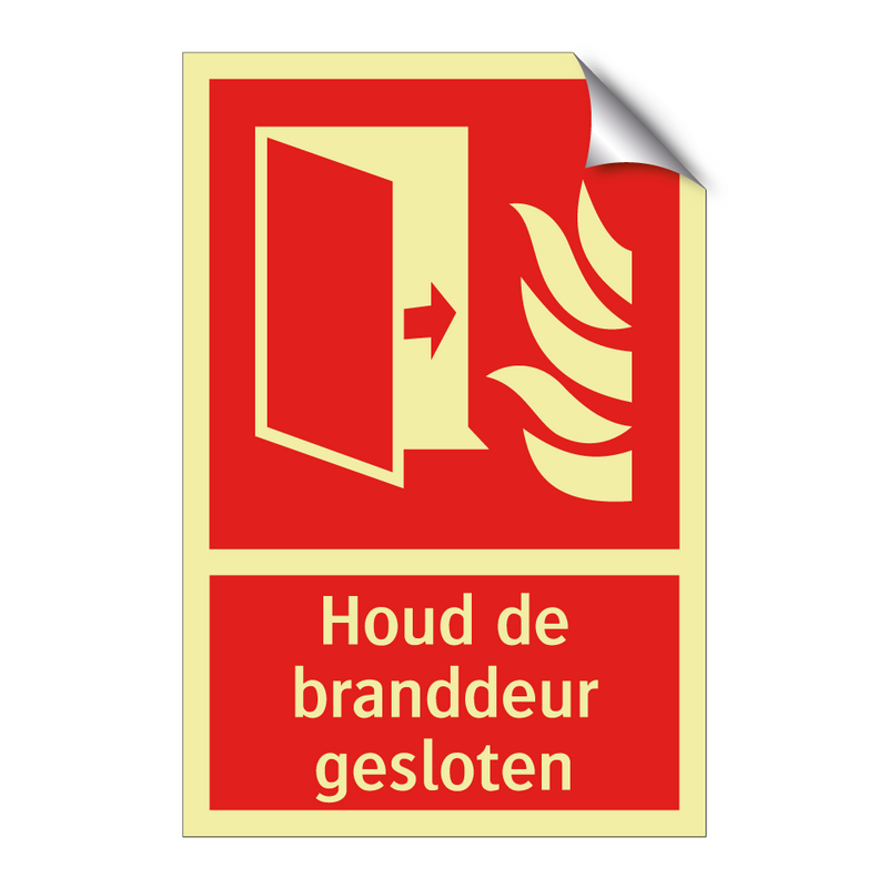 Houd de branddeur gesloten
