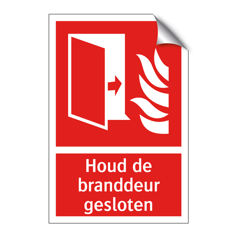 Houd de branddeur gesloten