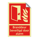 Branddeur beveiligd door alarm