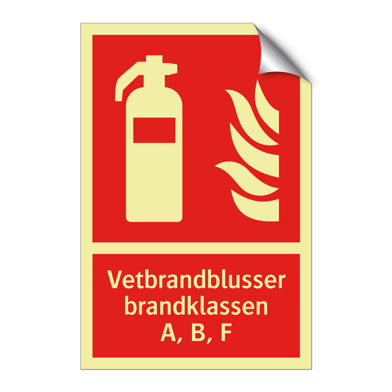 Vetbrandblusser brandklassen A, B, F