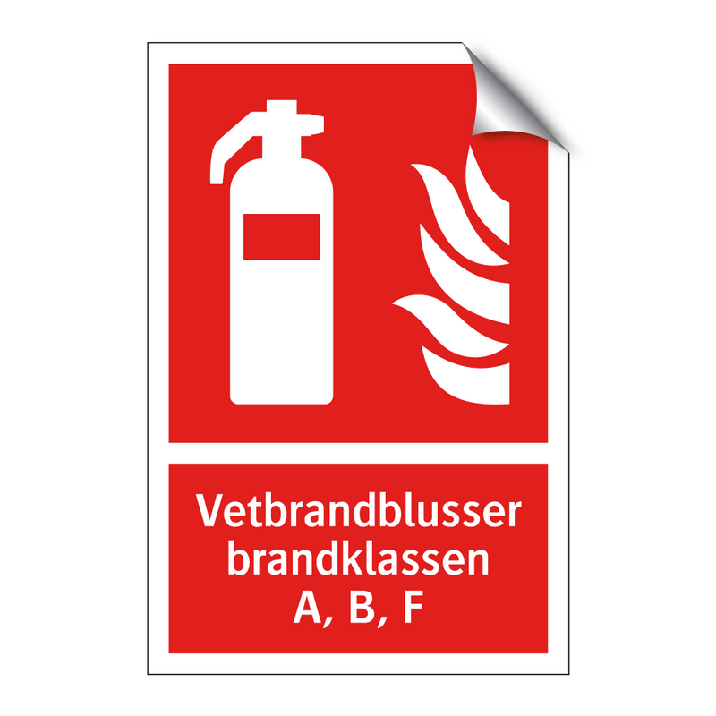Vetbrandblusser brandklassen A, B, F