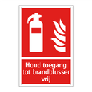 Houd toegang tot brandblusser vrij
