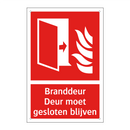 Branddeur Deur moet gesloten blijven