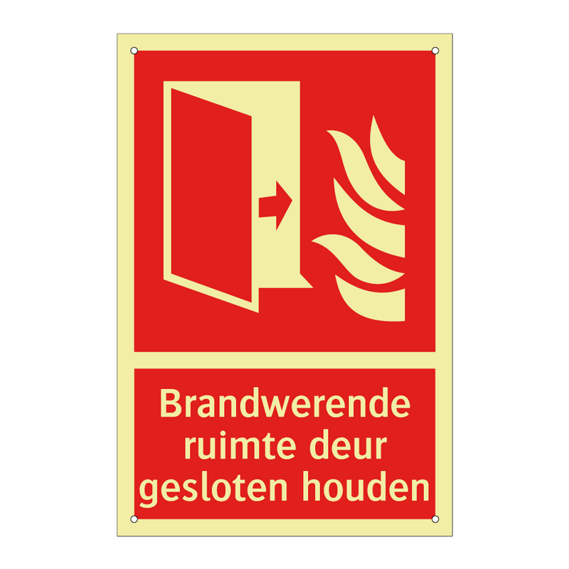 Brandwerende ruimte deur gesloten houden