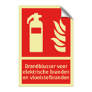 Brandblusser voor elektrische branden en vloeistofbranden