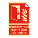 Branddeur Houd deur te allen tijde gesloten
