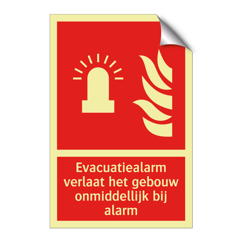 Evacuatiealarm verlaat het gebouw onmiddellijk bij alarm