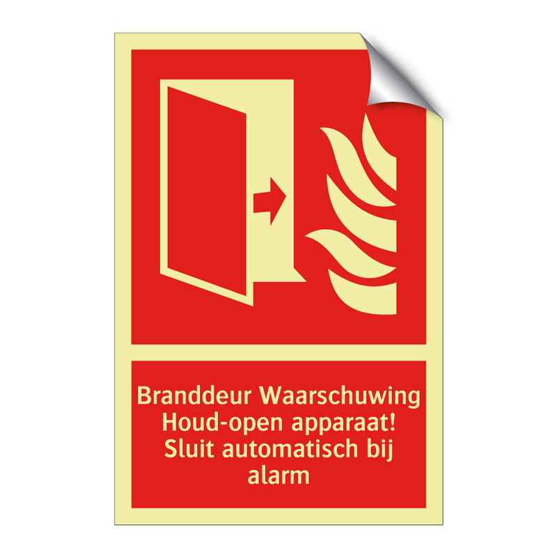 Branddeur Waarschuwing Houd-open apparaat! Sluit automatisch bij alarm
