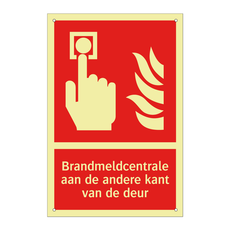 Brandmeldcentrale aan de andere kant van de deur