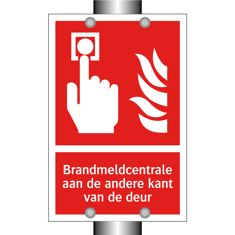 Brandmeldcentrale aan de andere kant van de deur