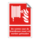 De ruimte voor de brandkraan moet vrij worden gehouden
