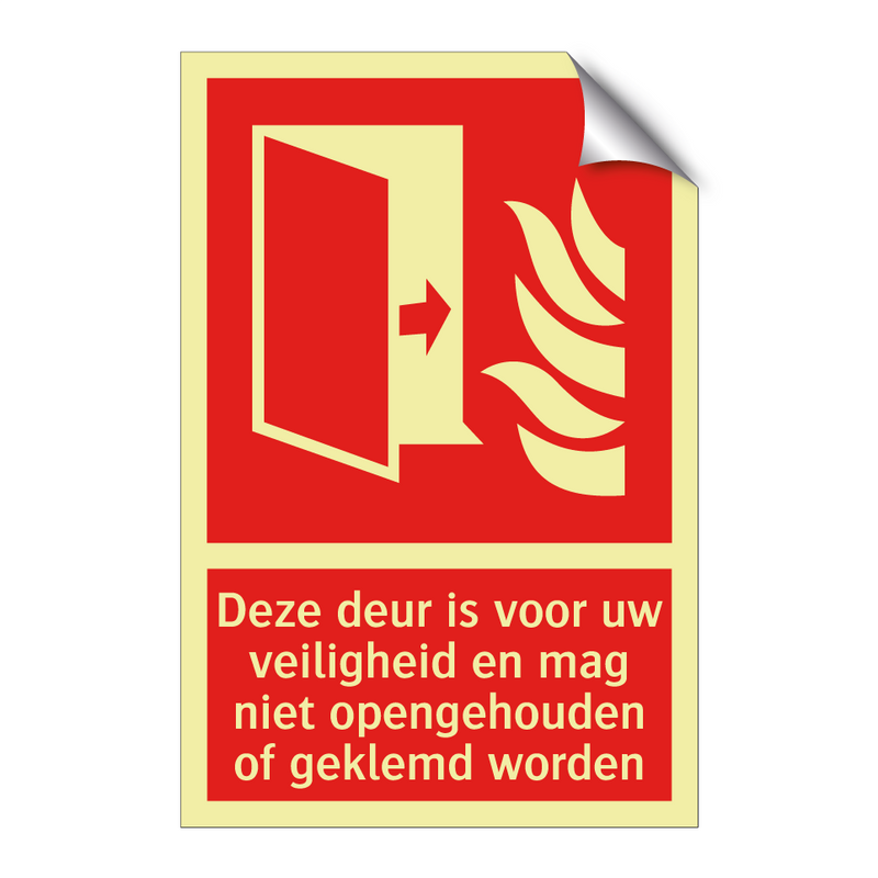 Deze deur is voor uw veiligheid en mag niet opengehouden of geklemd worden