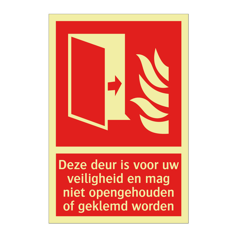 Deze deur is voor uw veiligheid en mag niet opengehouden of geklemd worden