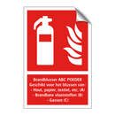 Brandblusser ABC POEDER Geschikt voor het blussen van: -Hout, papier, textiel, etc. (A) - Brandbare vloeistoffen (B) - Gassen (C)