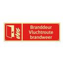 Branddeur Vluchtroute brandweer