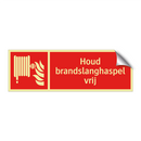 Houd brandslanghaspel vrij