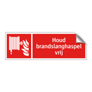 Houd brandslanghaspel vrij
