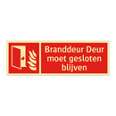 Branddeur Deur moet gesloten blijven