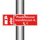 Poederblusser brandklassen A, B, C