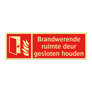 Brandwerende ruimte deur gesloten houden