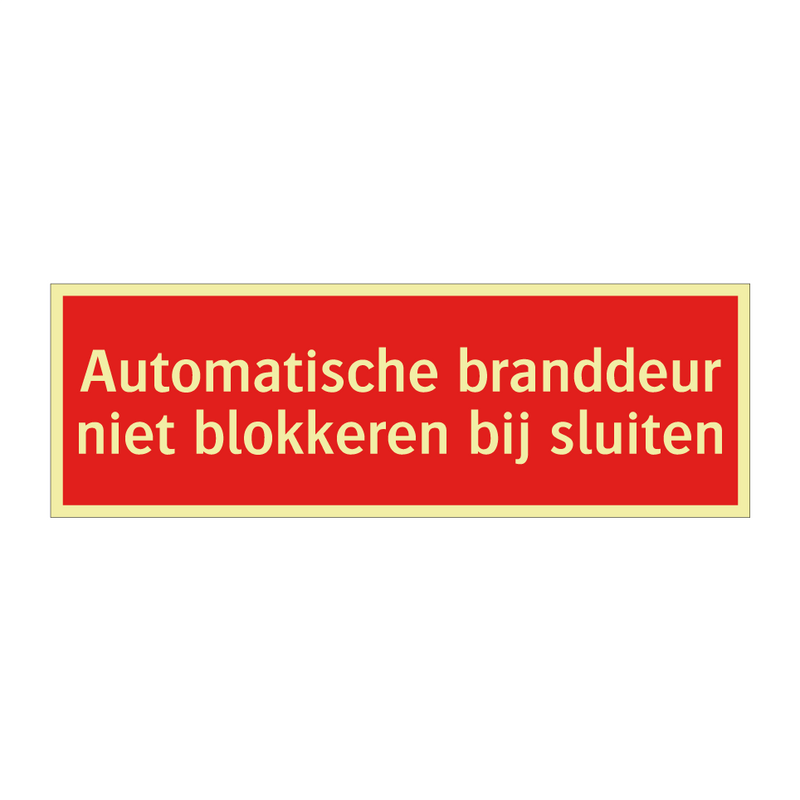 Automatische branddeur niet blokkeren bij sluiten