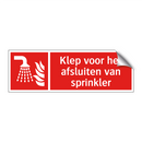 Klep voor het afsluiten van sprinkler