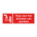 Klep voor het afsluiten van sprinkler